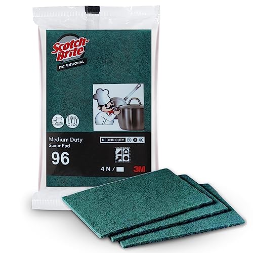 3M Scotch-Brite General Purpose Scouring Pads 96 for Everyday Cleaning Kitchen, Dishwashing, Cooking Utensils & Equipment, Heavy Duty Non-Scratch Scrubbers, Non-Rusting, (3X4Inch, Pack of 4) (B0BZJ74Z6M) Amazon Price History, Amazon Price Tracker