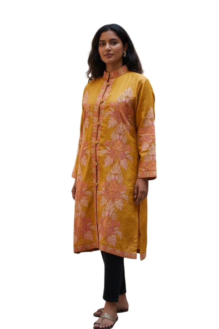 kashmir gallery Kashmiri Silk Jacket For Women With Kashmiri Charming Embroidery-picture-1