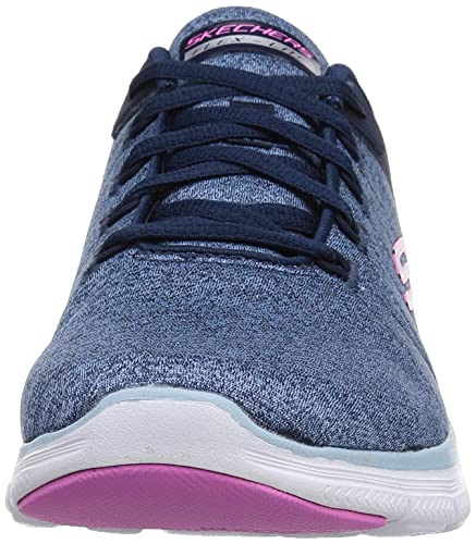 Image of Skechers Women's, Flex Appeal 4.0 Sneaker - Wide Width Navy 8 W