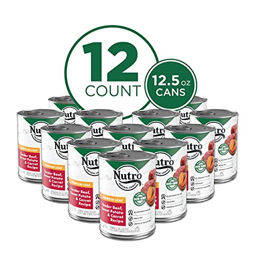 NUTRO PREMIUM LOAF Adult High Protein Natural Wet Dog Food Tender Beef, Sweet Potato & Carrot Recipe, 12.5 Ounce (Pack of 12)