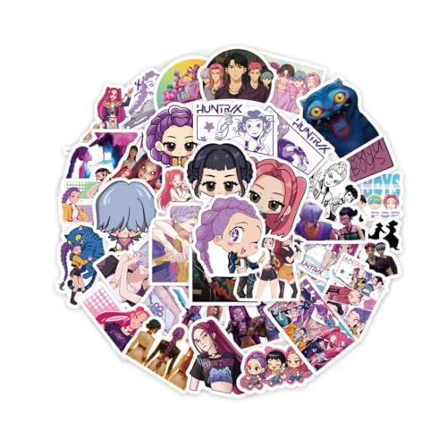KSOIQPU 74 unidades de pegatinas Huntrix Anime, pegatinas Kpop Demon Huntrix Hunters Gadget Merch, pegatinas Cartoon Graffiti para portátiles y maletas impermeables