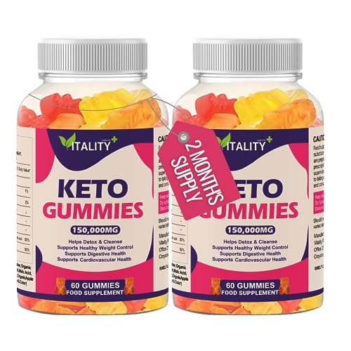 2 Pack Keto Gummies Weight Loss Support Food Supplement - 120 Gummies – Low Calorie Snacks - No Added Sugars - Appetite Control & Energy Boost - Vegan and Gluten Free