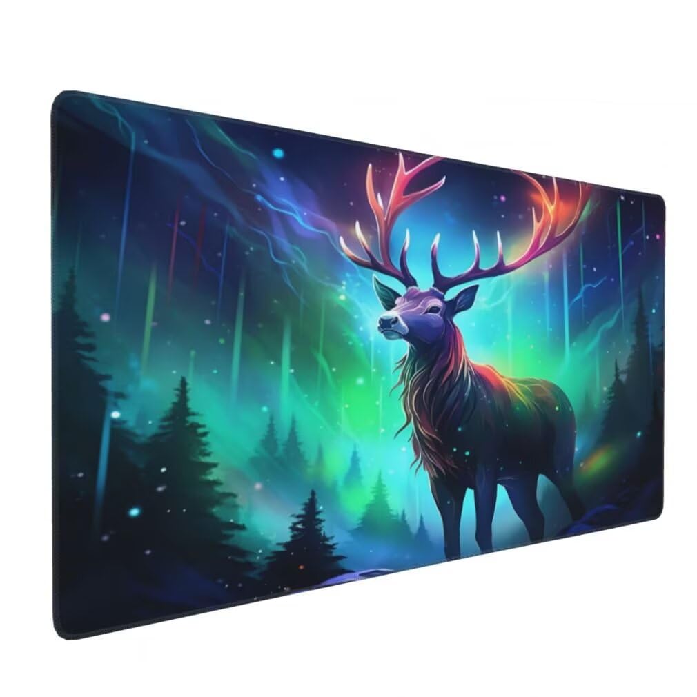 Tappetino Mouse XXL 1000x500mm Cervo Grande Mouse Pad, Tappetino Scrivania con Bordi Cuciti, Grande Mousepad Gaming con Base Antiscivolo per Giocatori, Ufficio e Casa (Cielo Stellato) -MP1584