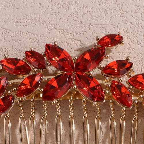 Peine de cristal rojo para cabello miniatura 5