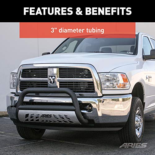 Image of ARIES P35-9004 Pro Series 3-Inch Offroad Black Steel Bull Bar, Select Nissan NV1500, NV2500, NV3500, Titan XD