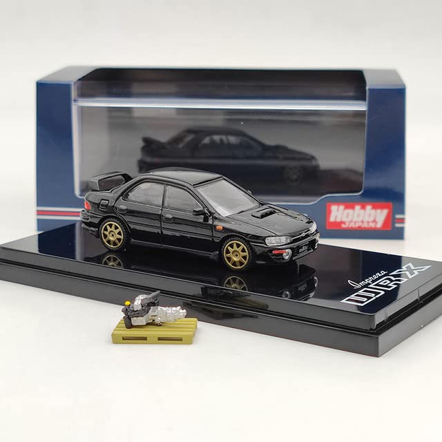 AEPRO - Hobby Japan 1:64 Subarus Impreza WRX GC8 Diecast Model Car Diecast Metal Acrylic Box Gift For Boy Collection Model (Black Style 2(Box))