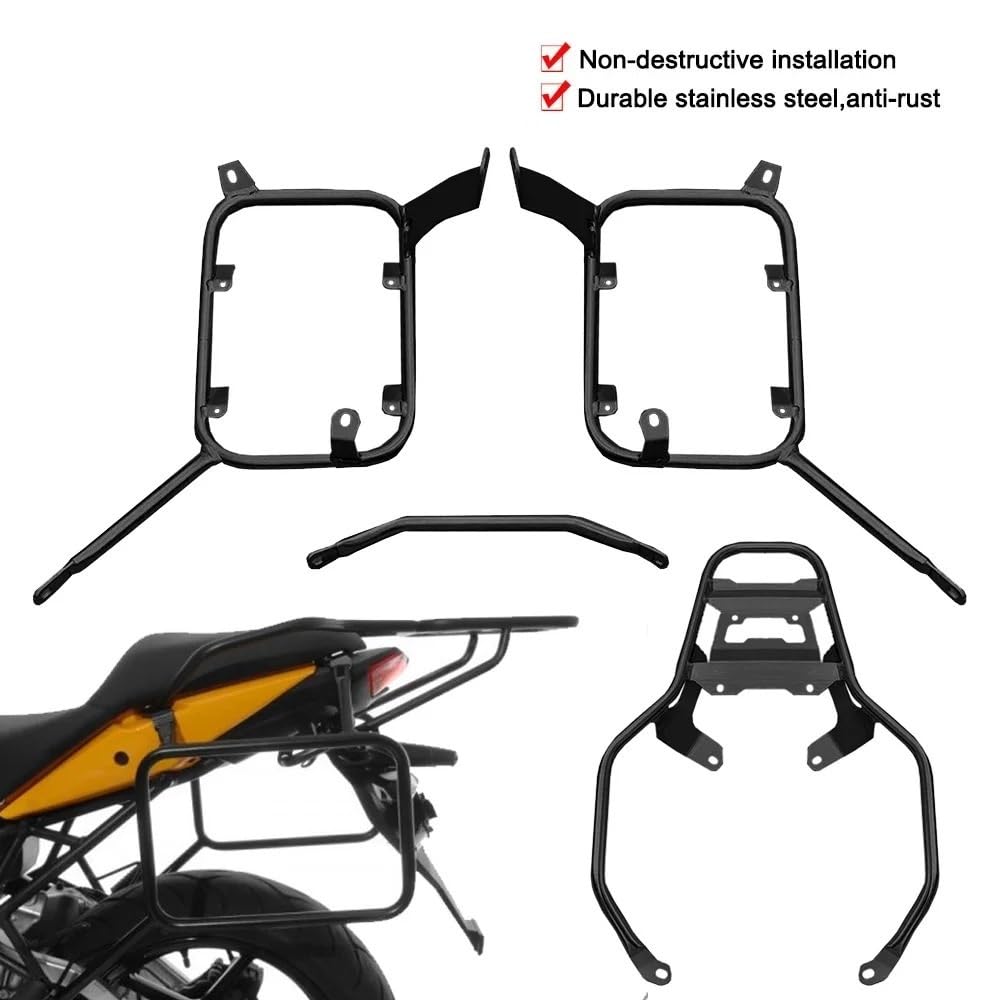 Tylny regał na bagażnik motocyklowy Pasuje Do Kawasaki Pasuje Do Versys 650 2010-2014 Bagażnik Motocyklowy Stojak Na Walizkę Bagażową(Black Top Rack)