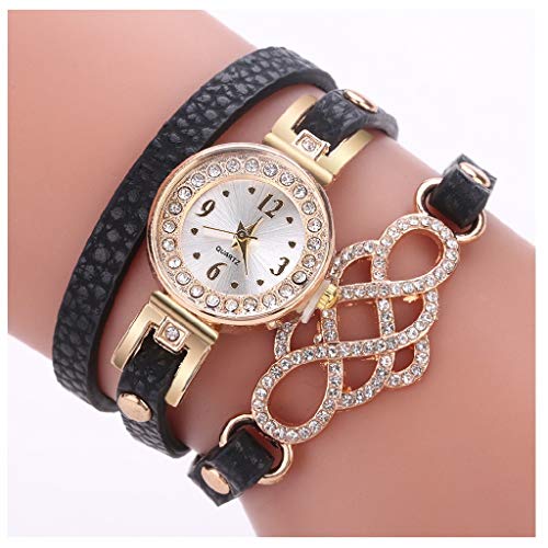 TIREOW Mode Business Armbanduhren Aus Leder/Stahl für Damen, Retro Damen Armbanduhr, Analog Quarz Damenuhr Frauen Uhr, Geschenk für Frauen Mädchen, Ohne Armbänder (A 3)