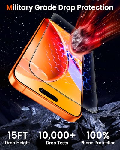 Image of Mkeke for iPhone 17 Pro Max Screen Protector 3 Pack [9H+ Hardness] [Military-Grade Drop Protection] [Sensitive Touch] [Easy Installation] [HD Clear] Full Edge Coverage Tempered Glass