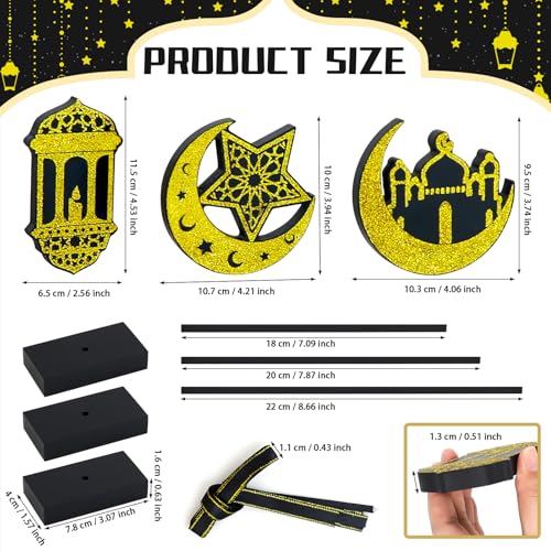 Save 33% on 3-Piece Ramadan Wooden Table Decor Set