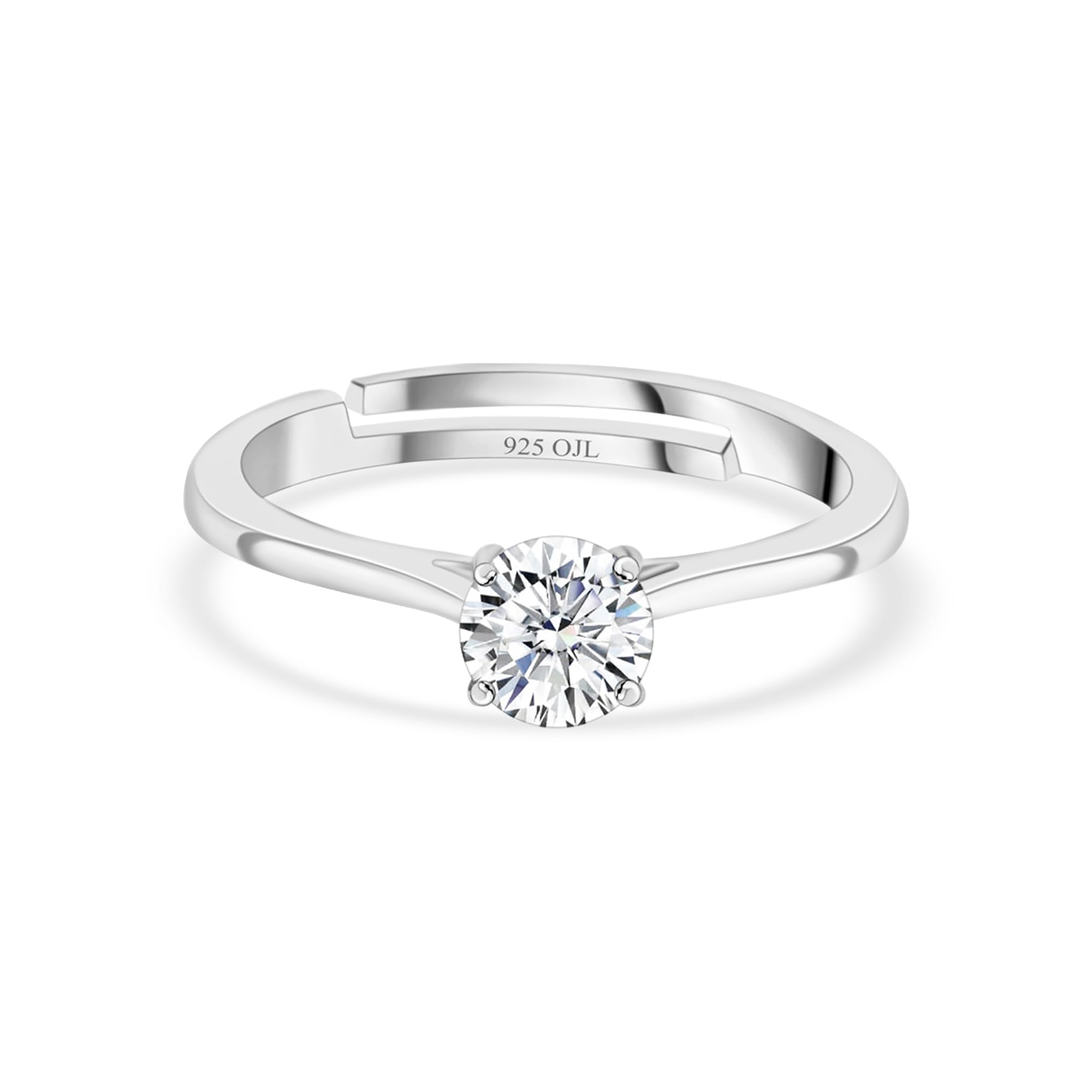 Ornate Jewels 925 Silver Classic Solitaire Adjustable Ring For Womens | Rings for Girls | With Certificate of Authenticity and 925 Stamp | Life-time Warranty* (B0BVV9LXCR) Amazon Price History, Amazon Price Tracker