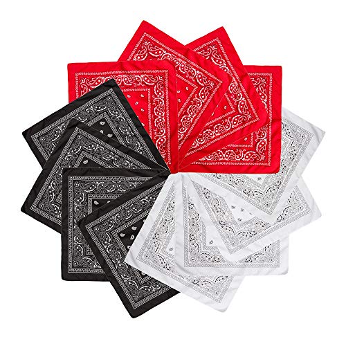 14 diademas para mujeres y hombres, diseño de vaquero 5blanco+5negro+4rojo Medium