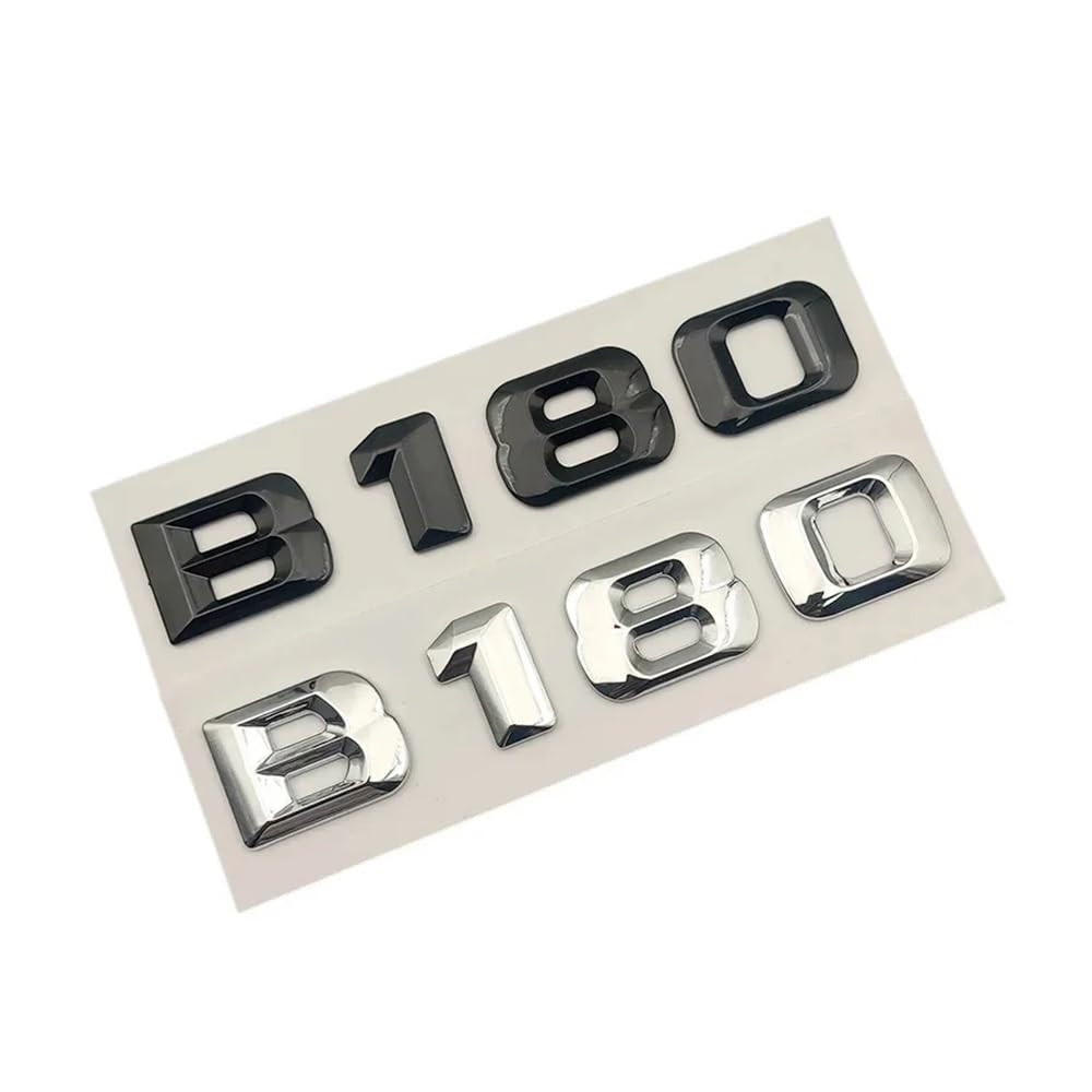 Letras 3D ABS cromadas y negro brillante B180 con logotipo 4Matic para maletero de Mercedes Benz
