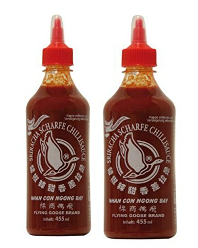2 x Sriracha Super Hot Chilli Sauce *FREE U.K POST* Flying Goose Brand Hot Sauce Thai Chinese Japanese Dips Extra hot Chilli Sauce