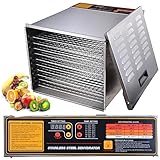 Yescom 55L Commercial 10 Tray Stainless Steel Food Dehydrator Fruit Meat Jerky Dryer