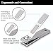 Ultra Sharp Stainless Steel Nail Clippers for Men & Women - TOP TENG 4-Piece Professional Toenail & Fingernail Clipper Set with Curved, Straight & Oblique Clippers & Nail File
