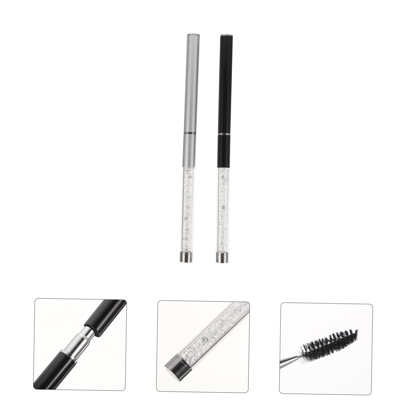 WOFASHPURET Compact Travel Cosmetic Bag Eyelash Curlers Comb Lash Brush 2pcs Eyebrow Makeup Applicator Girl's Lash Mascara Tools