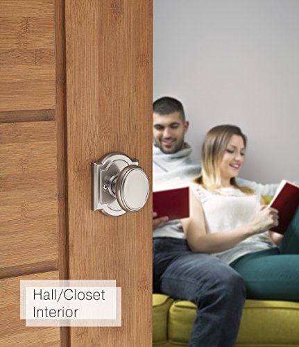 Baldwin Carnaby, Interior Passage Door Knob For Hallway/Closet/Rooms, Non-Locking Door Handle With Microban Protection, In Satin Nickel #TOP6