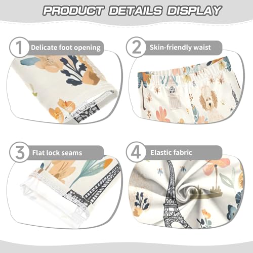 Bolaz Toddler Girls Leggings Printed Yoga Pants Leggings Dog Eiffel Tower for Kids3