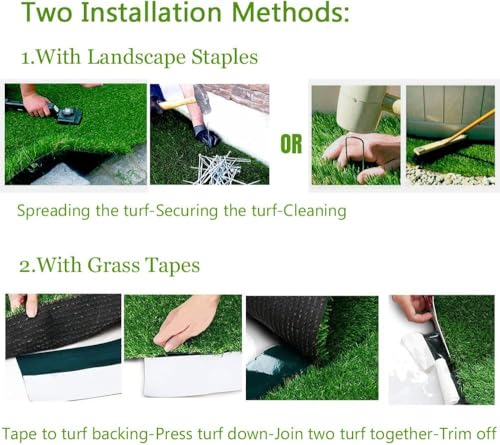 Image of Petgrow Artificial Realistic & Thick Fake Mat for Outdoor Garden Landscape Pet Pad Dog Synthetic Grass Rug Turf (10FTX10FT(100 Square FT)