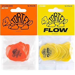 Dunlop 418P60 Player’s Pack de 12 Médiators 0,60 mm & Dunlop 558P073 Médiators Tortex Flow Standard 0,73mm sachet de 12 - Les Beatles, Paul McCartney, John Lennon, RIngo Starr, George Harrison
