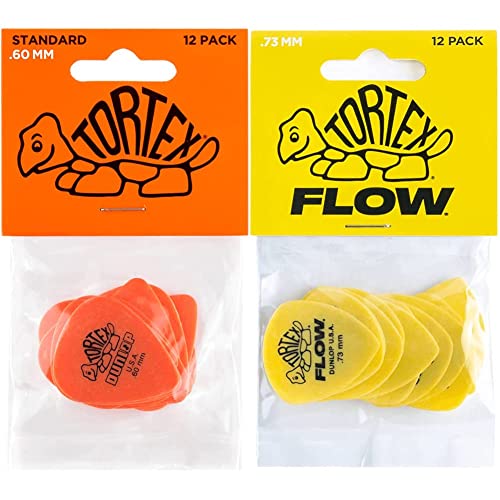 Dunlop 418P60 Player’s Pack de 12 Médiators 0,60 mm & Dunlop 558P073 Médiators Tortex Flow Standard 0,73mm sachet de 12 - Les Beatles, Paul McCartney, John Lennon, RIngo Starr, George Harrison Dunlop 418P60 Player's Pack de 12 Médiators 0,60 mm & Dunlop 558P073 Médiators Tortex Flow Standard 0,73mm sachet de 12