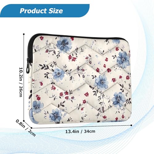 Funda Vintage Azul Floral para Laptop 13-14 Pulgadas miniatura 3