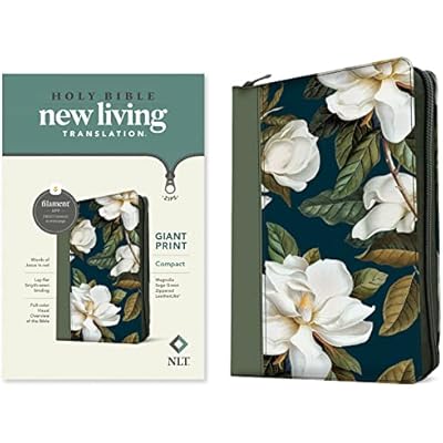 NLT Compact Giant Print Zipper Bible, Filament-Enabled Edition, Zipper (Red Letter, Leatherlike, Magnolia Sage Green)