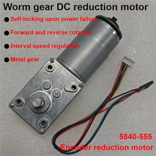 Moteur réducteur autobloquant à vis sans fin 12V 80rpm avec support de montage - 2