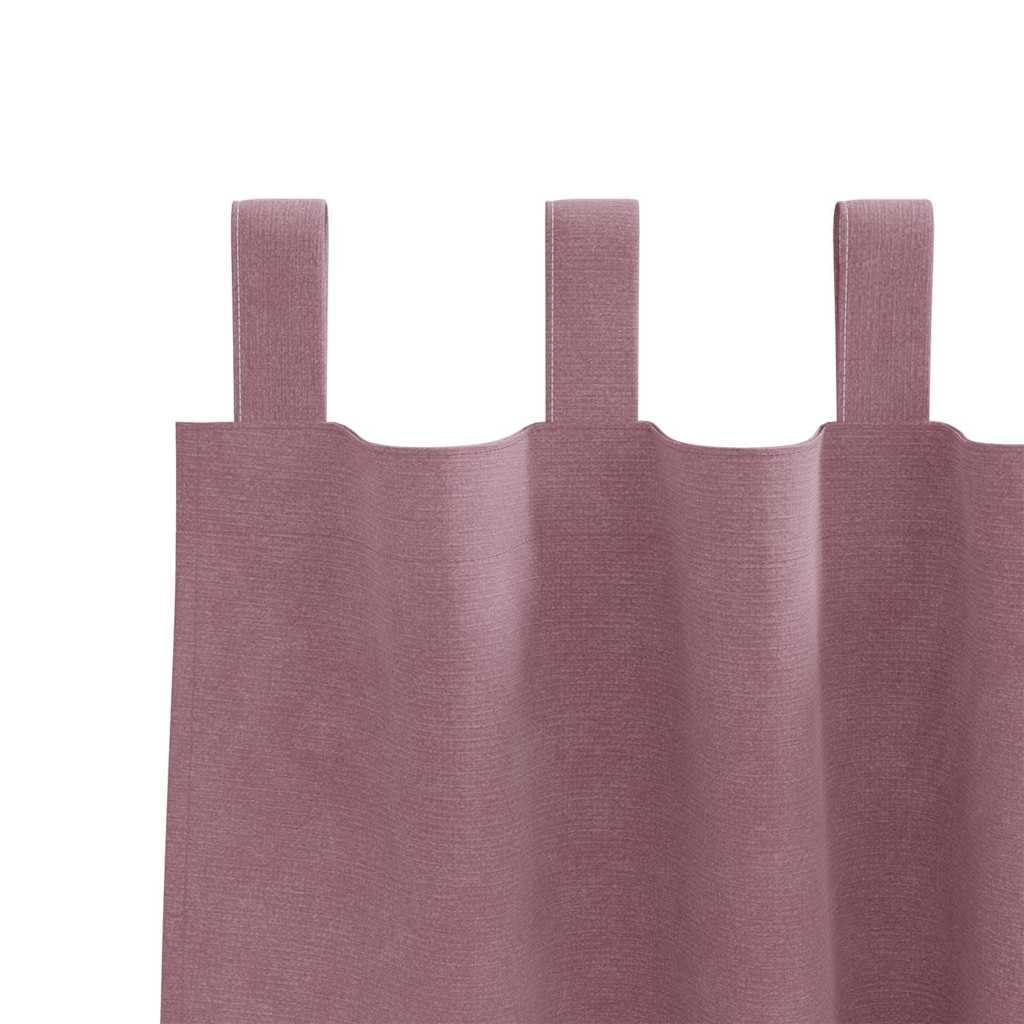 Juego de 2 cortinas opacas de terciopelo rosa oscuro, 140 x 245 cm, opacas, para dormitorio y sala de estar, reducen el ruido, con trabillas de tela