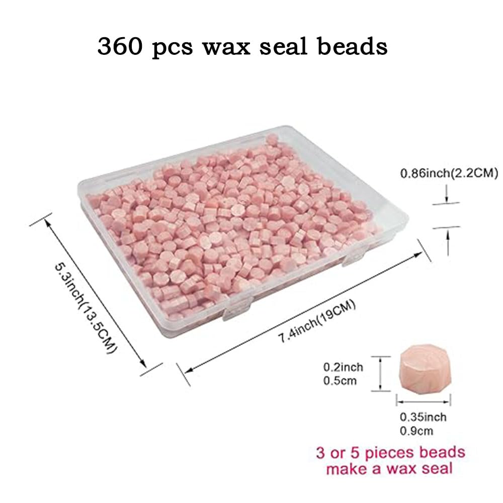 Ioggser 360 PCS Octagon Wax Beads for Wax Seal Stamp Sealing Beads for Wedding and Party Invitations (Champagne Gold) - Image 3