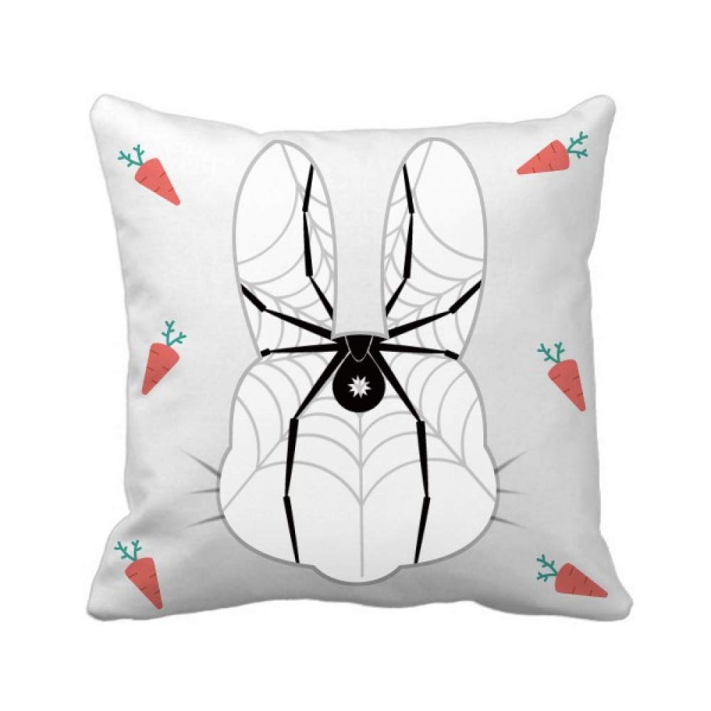 Coussin carré motif araignée noire lapin illustration cadeau déco salon