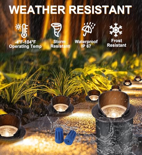CLOUDY BAY [6 Pack] 9W Well Lights Landscape LED In Ground Outdoor,Shielded Top,Low Voltage 12-24V AC/DC,Waterproof Aluminum Uplights,2700K/3000K/3500K/4000K/5000K,Transformer Excluded by CLOUDY BAY - Image 5
