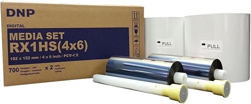 DNP - Medios de impresión de 4 x 6 pulgadas para impresora secundaria de tinte DS-RX1HS 700 impresiones por rollo 2 rollos por caja 1400 impresiones