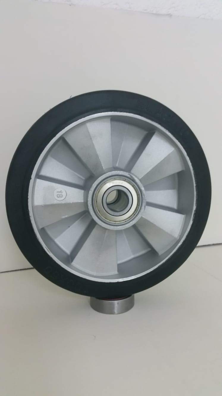 2 ruote in gomma da 200 mm per carrello con cuscinetti a sfera foro 20 (200-20-54)