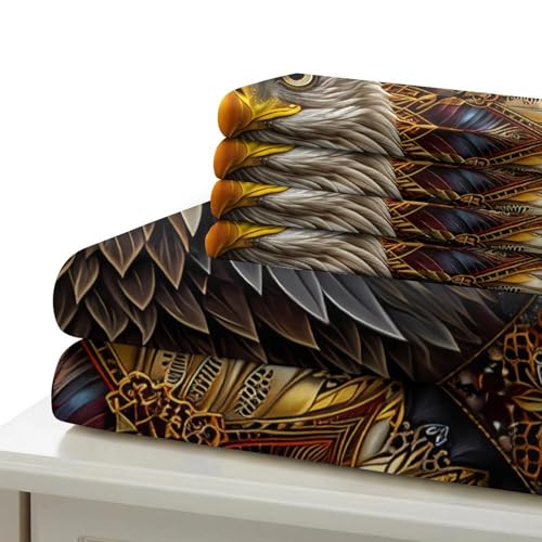 Linge de lit aigle imprimé en 3D avec housse de couette fermeture éclair