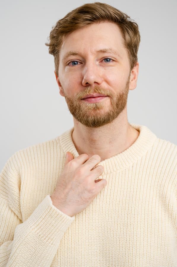 100% Wool Fisherman Sweater for Men, Traditional Aran Crew Neck Knit Pullover, Made in Ireland - Image 4