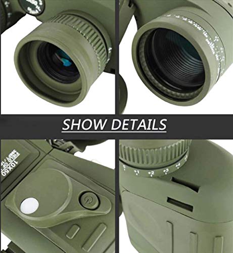 Hesolo Marine Fernglas 10X50, HD Professionelles, leistungsstarkes wasserdichtes Teleskop mit Kompassbereich, Paul Prism… – Bild 7