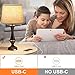 Upgraded Touch Lamps for Night Stands Set of 2 - Bedside Lamps with USB C+A, 3 Way Dimmable for Bedroom Living Room End Tables Office