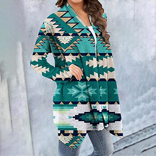 Zsdvbzs Womens Geometric Cardigan Xmas Long Sleeve Open Front Coat Loose Aztec Tunic Fall Christmas Jacket Sweater Outwear #TOP1