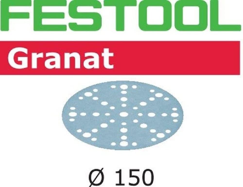 Festool P60 Grit Granat Abrasive Sheet 10-Piece, 150 mm Diameter, Steel Grey, STF D150/48 P60 GR