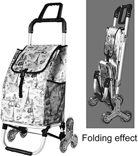 Einkaufstrolley Klappbar Einkaufswagen Reise-Einkaufstasche Lebensmitteleinkaufswagen Haushaltsgepäck Anhänger Faltbarer… – Bild 3