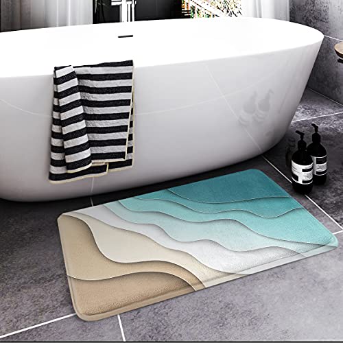 Britimes Bath Mats For Bathroom, Bathroom Mats Rugs No Silp,Abstract Beach Washable Cover Floor Rug Carpets Floor Mat Bathroom Decorations 16X24 Inches For Kitchen Bedroom Indoor #TOP1