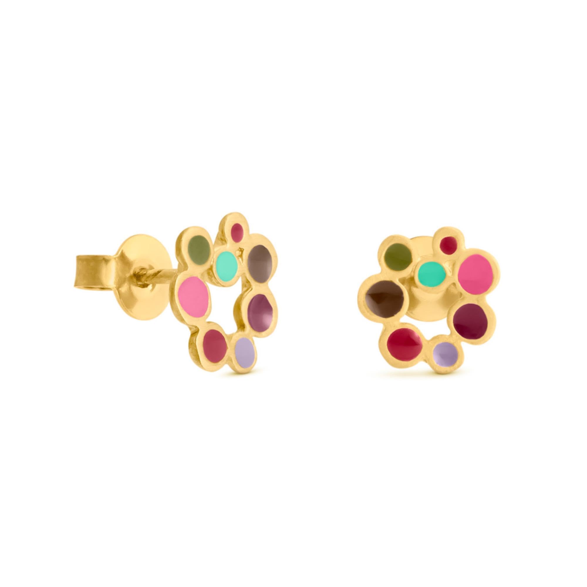 ORECCHINI D'ORO CANDY COLOURS | Progettato da Joidart | Collezione Candy Colours | Metallo placcato oro 24K | piccoli orecchini a bottone