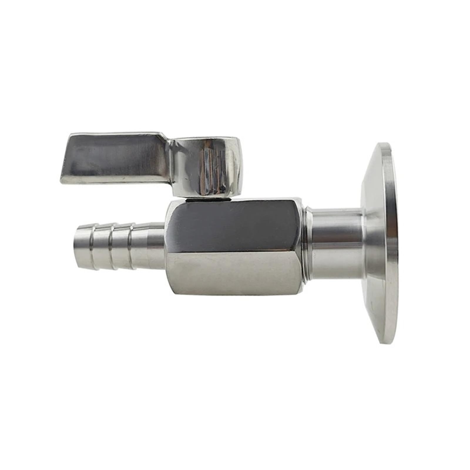 Mini zawór do pobierania próbek 0,5 cala i 3,8 cm, adapter do węża 8-20 mm, wylot zbiornika sanitarnego ze stali nierdzewnej SS304 (Hose Barb 16 mm, TC 25,4)