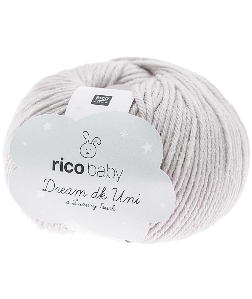 Fiico Grey Rico Baby Dream Uni Colour 005 Light Soft Baby Wool For Knitting And Crocheting