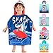 VOBUKE Accappatoio da Bambino, Poncho Per Bambini con Cappuccio Telo Teli Mare in microfibra Asciugamano Bagno Bambino per Bagno Doccia Spiaggia Nuotare Piscina per Ragazze Ragazzi 0-7 Anni(Squalo)