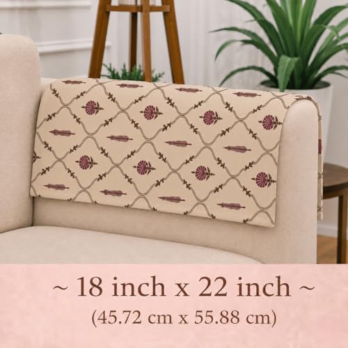 Image of STITCHNEST 'Eden Weaves Collection Series' Sofa Armrest Cover | Elegant Woven Fabric, Washable & Durable for Modern Living (18 x 22 Inches)