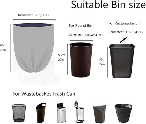 Miniatura 7 de Bolsa de basura negra de 8 galones de alto, bolsa de basura para cocina, bolsa de basura (8 galones (100 unidades), color negro