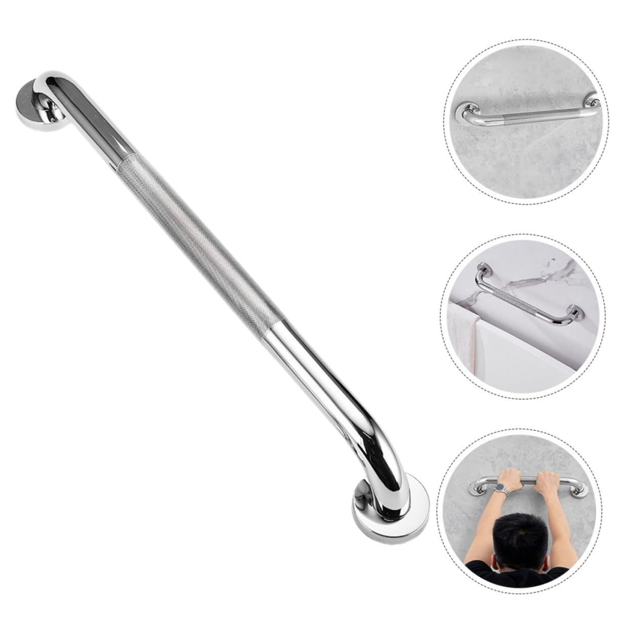 Barra De Apoyo Antideslizante Sus304 De Acero Inoxidable 40 Cm, Asidero Para Baño y Ducha, Barra De Seguridad Para Personas Mayores, Soporte Resistente y Estable Para Uso Baño
